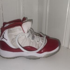 Kids' Jordan 11 Red and White Sneakers